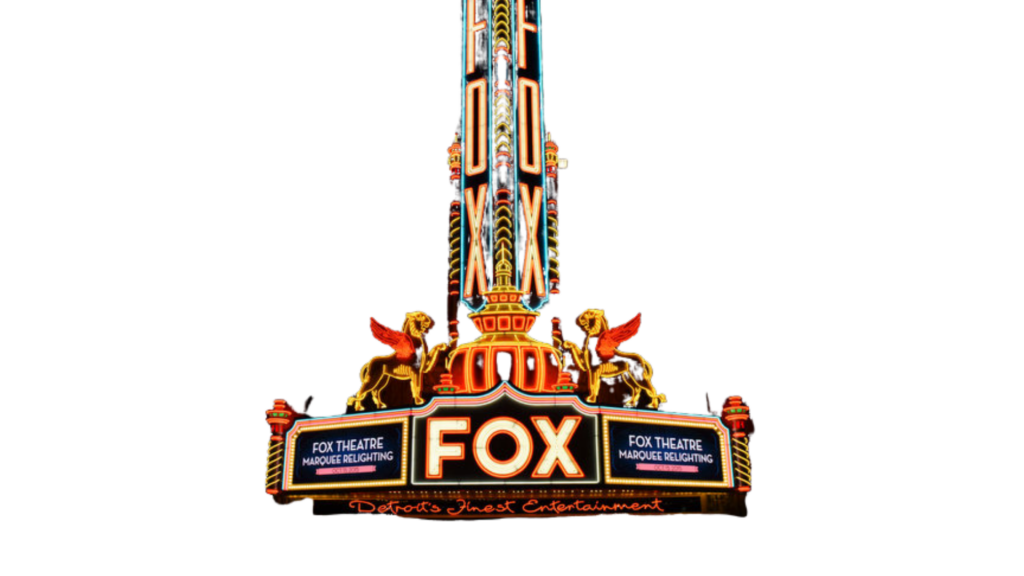 Decorative image of the Fox Theator marquee