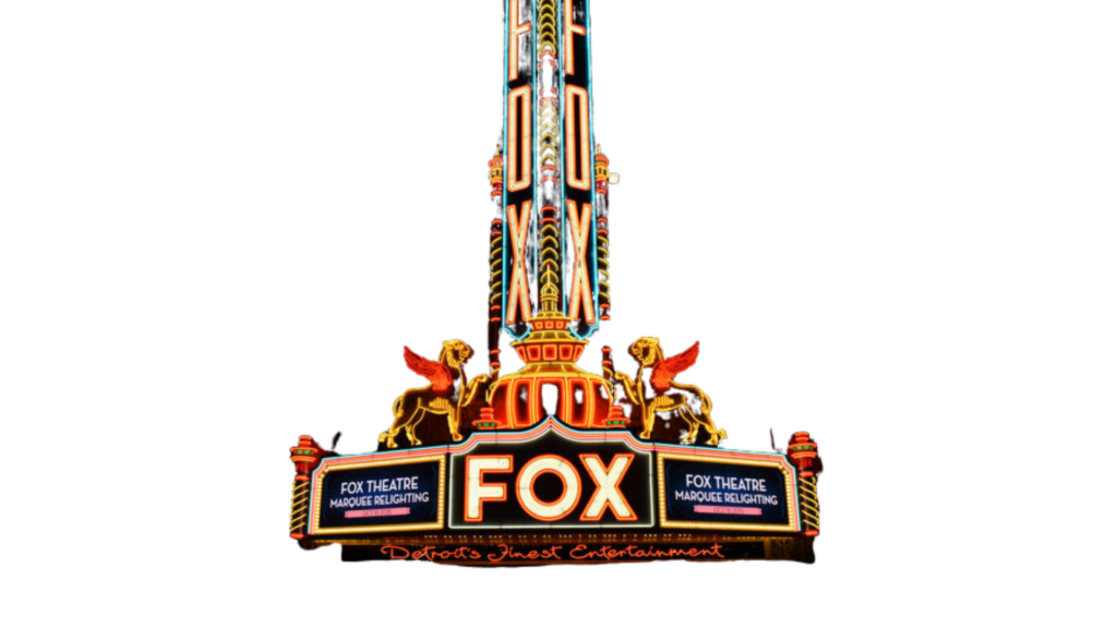 Decorative image of the Fox Theator marquee