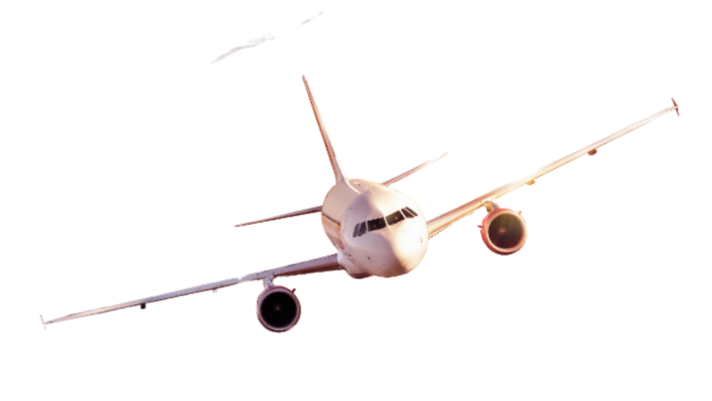 Decorative image of a jet on a transparent background